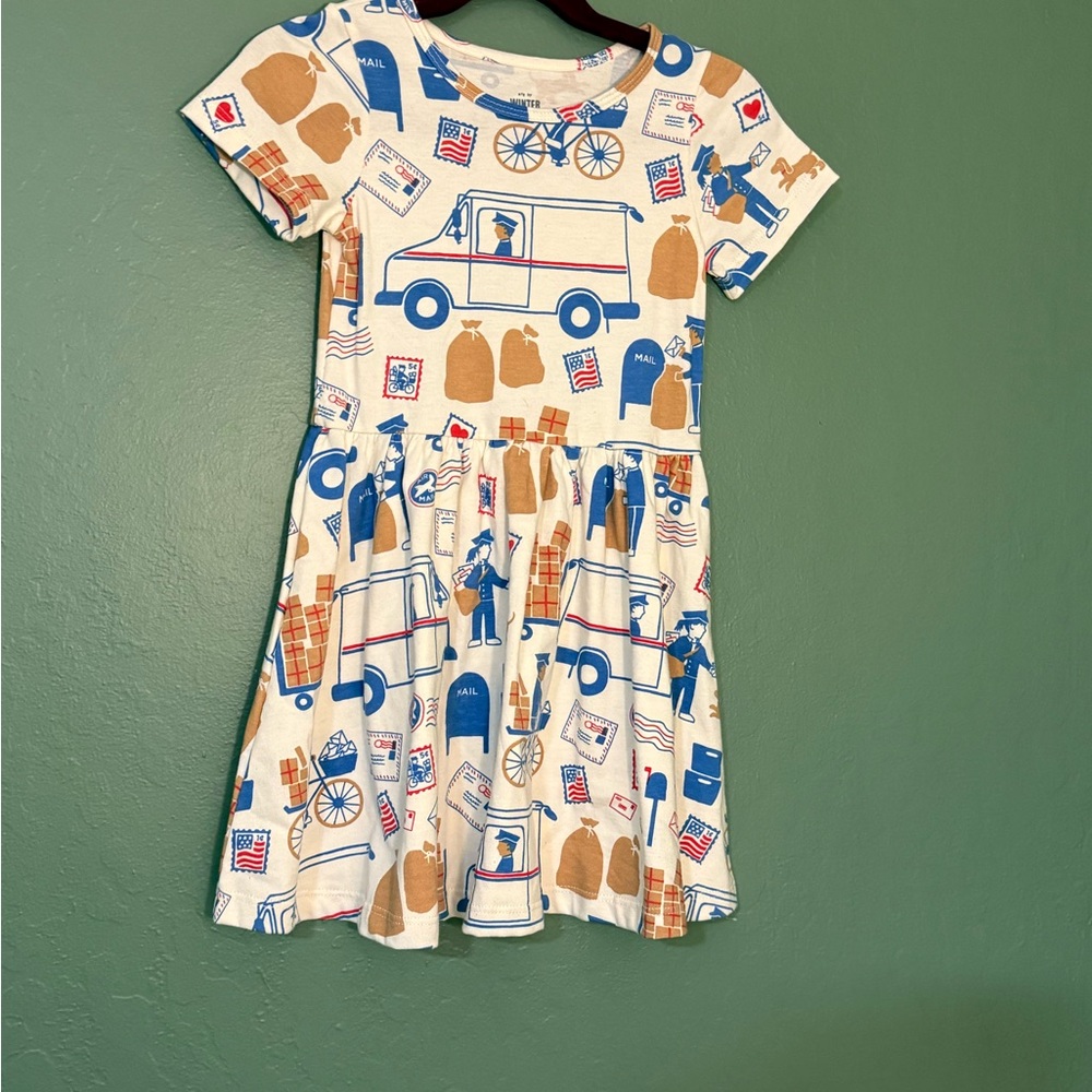 Winter Water Factory Postal Service Print Organic Cotton Dress - Size 4T
